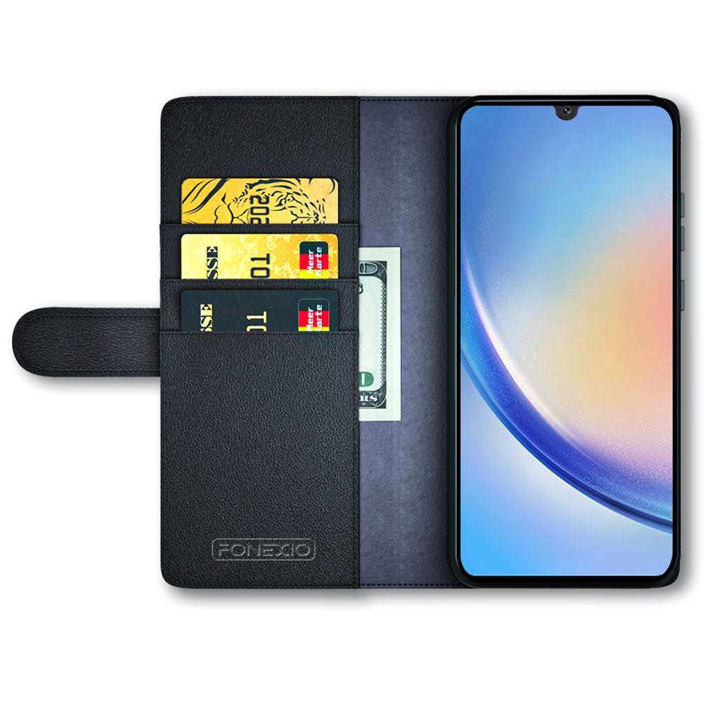 For Samsung Galaxy A24 4G Flip Stand Drop-proof Cover Genuine Cow Leather Phone Wallet Case For Samsung Galaxy A24 4G Flip Stand Drop-proof Cover Genuine Cow Leather Phone Wallet Case